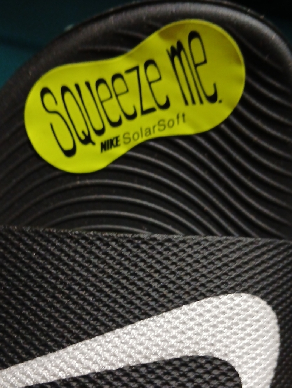 Nike Black Slides with White Swoosh - Picture 5 of 7